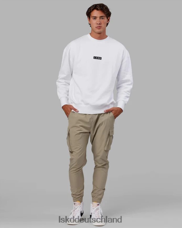 unisex LSKD Cornerstone-Pullover in Übergröße – weiß Bekleidung VD2NLV398