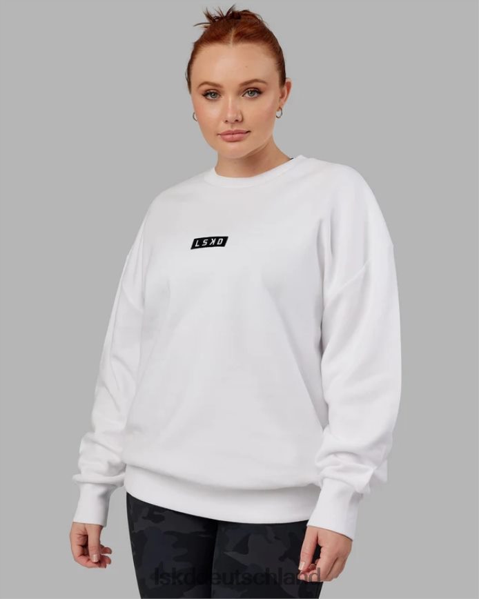 unisex LSKD Cornerstone-Pullover in Übergröße – weiß Bekleidung VD2NLV398
