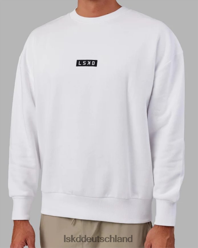 unisex LSKD Cornerstone-Pullover in Übergröße – weiß Bekleidung VD2NLV398