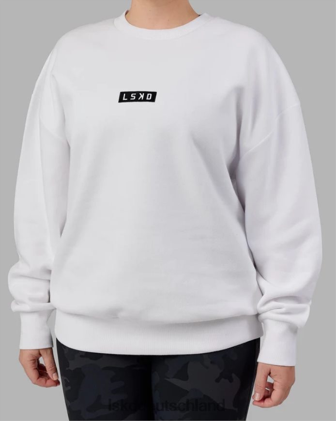 unisex LSKD Cornerstone-Pullover in Übergröße – weiß Bekleidung VD2NLV398