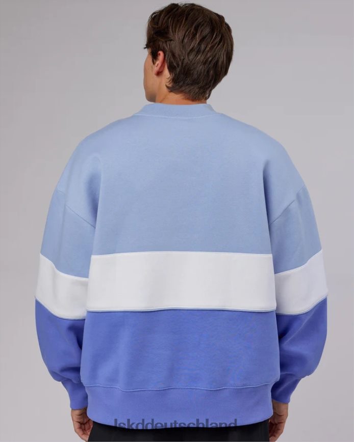 unisex LSKD Extra Time Pullover Übergröße - Kornblumenblau-Weiß Bekleidung VD2NLV399