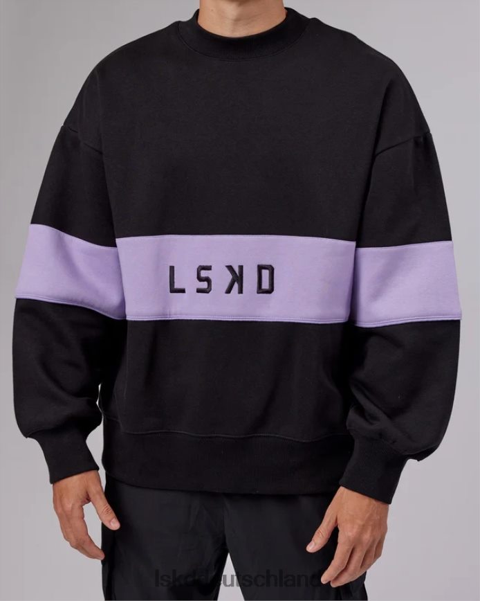unisex LSKD Extra Time Pullover Übergröße - Schwarz-Blasslila Bekleidung VD2NLV442