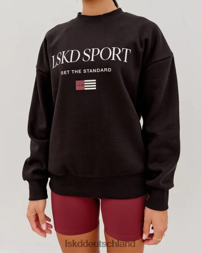 unisex LSKD Flag-Pullover in Übergröße – dunkles Walnussholz Bekleidung VD2NLV427