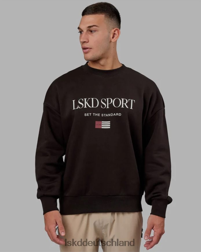 unisex LSKD Flag-Pullover in Übergröße – dunkles Walnussholz Bekleidung VD2NLV427