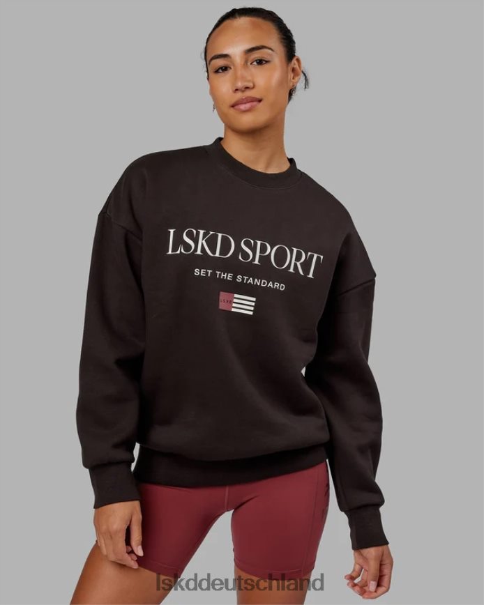 unisex LSKD Flag-Pullover in Übergröße – dunkles Walnussholz Bekleidung VD2NLV427