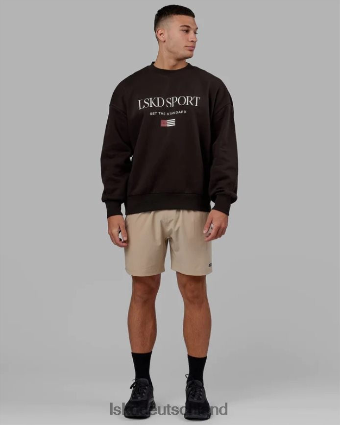 unisex LSKD Flag-Pullover in Übergröße – dunkles Walnussholz Bekleidung VD2NLV427