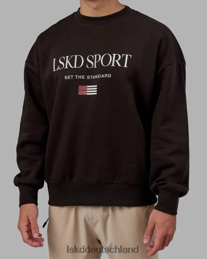 unisex LSKD Flag-Pullover in Übergröße – dunkles Walnussholz Bekleidung VD2NLV427