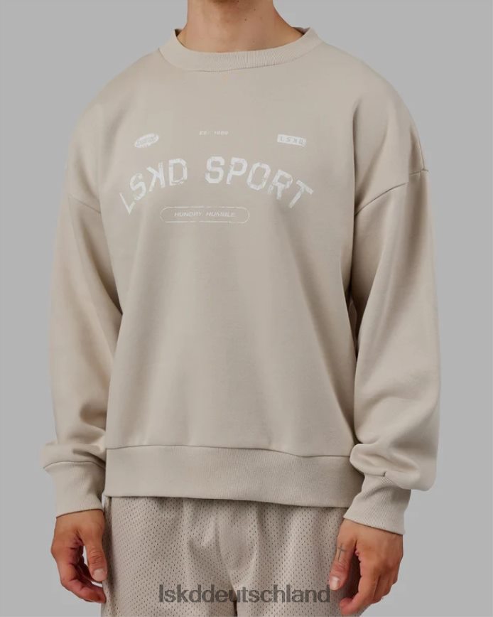 unisex LSKD Freiwurfpullover in Übergröße – Schieferbeige Bekleidung VD2NLV425