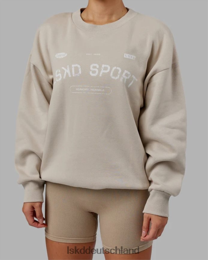 unisex LSKD Freiwurfpullover in Übergröße – Schieferbeige Bekleidung VD2NLV425