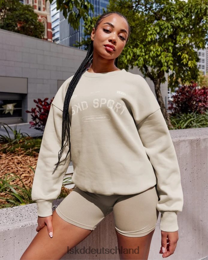 unisex LSKD Freiwurfpullover in Übergröße – Schieferbeige Bekleidung VD2NLV425
