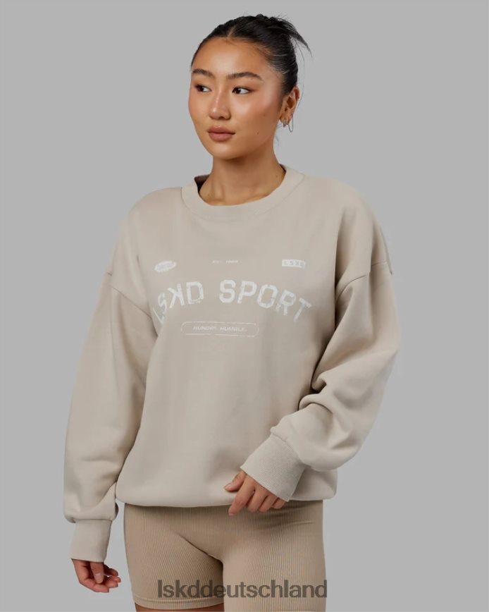 unisex LSKD Freiwurfpullover in Übergröße – Schieferbeige Bekleidung VD2NLV425