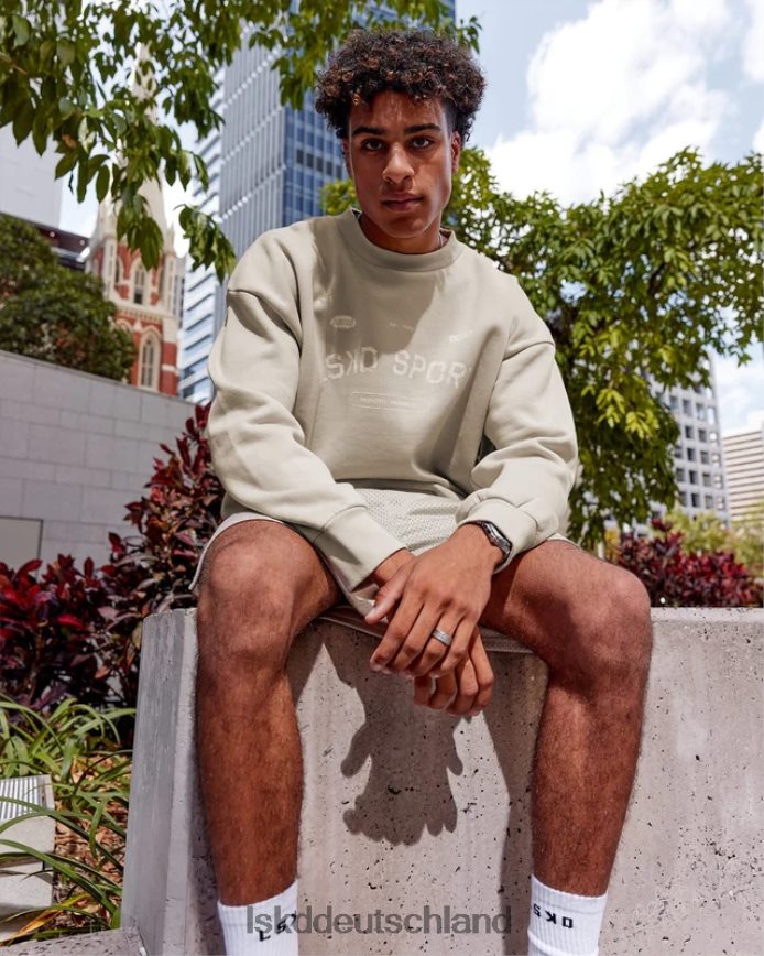 unisex LSKD Freiwurfpullover in Übergröße – Schieferbeige Bekleidung VD2NLV425