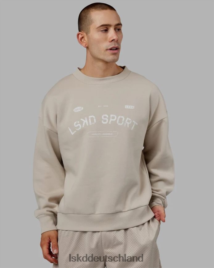 unisex LSKD Freiwurfpullover in Übergröße – Schieferbeige Bekleidung VD2NLV425