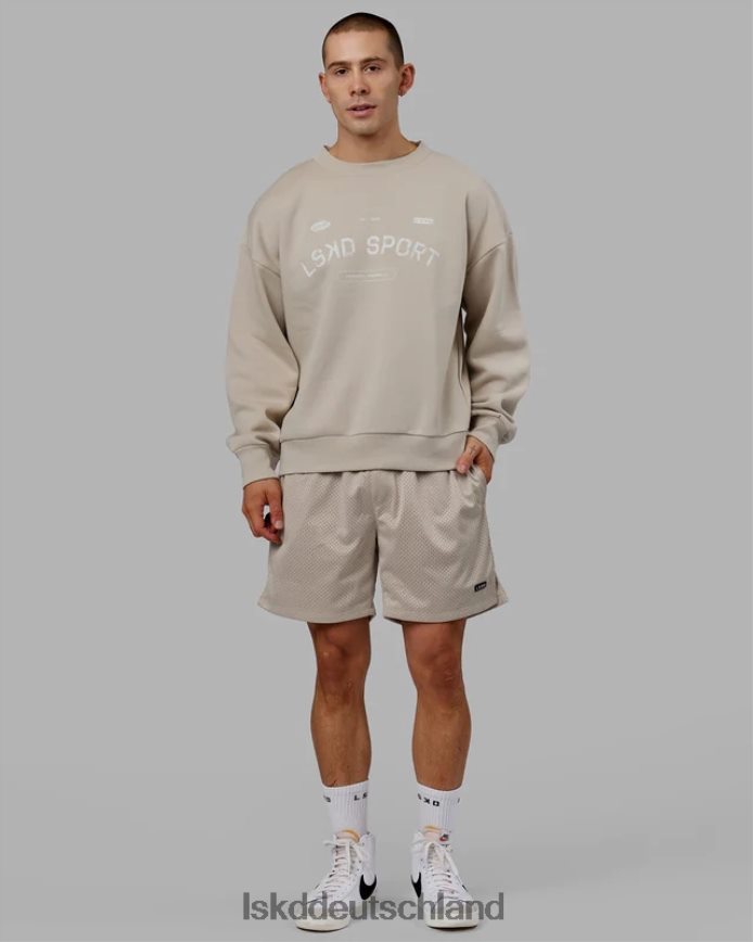 unisex LSKD Freiwurfpullover in Übergröße – Schieferbeige Bekleidung VD2NLV425