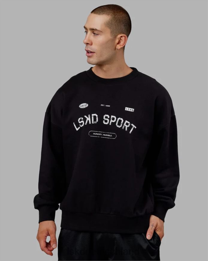 unisex LSKD Freiwurfpullover in Übergröße – Schwarz Bekleidung VD2NLV350