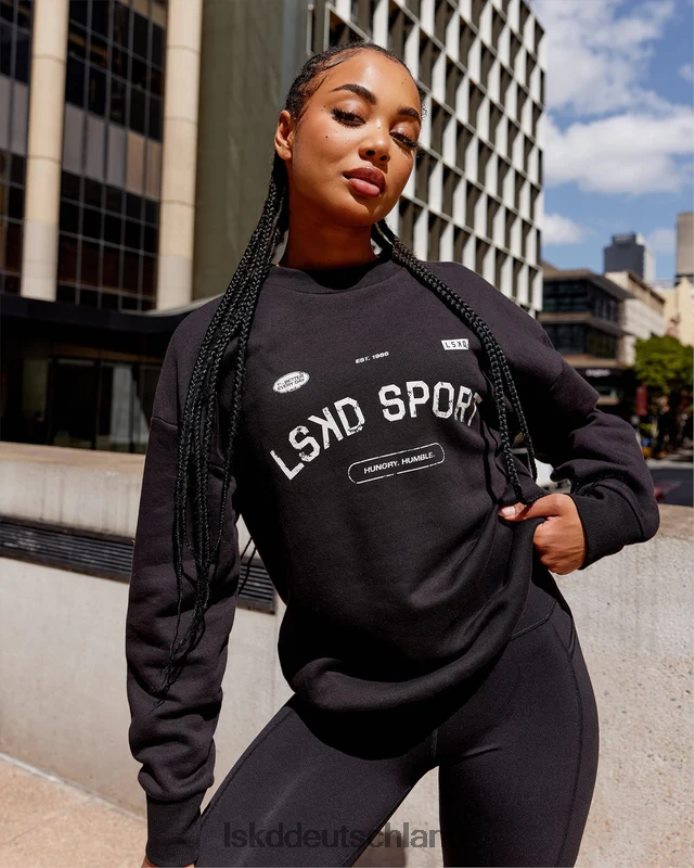 unisex LSKD Freiwurfpullover in Übergröße – Schwarz Bekleidung VD2NLV350