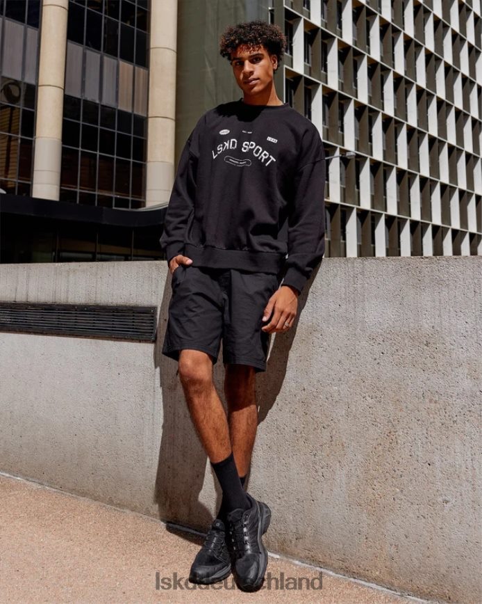 unisex LSKD Freiwurfpullover in Übergröße – Schwarz Bekleidung VD2NLV350