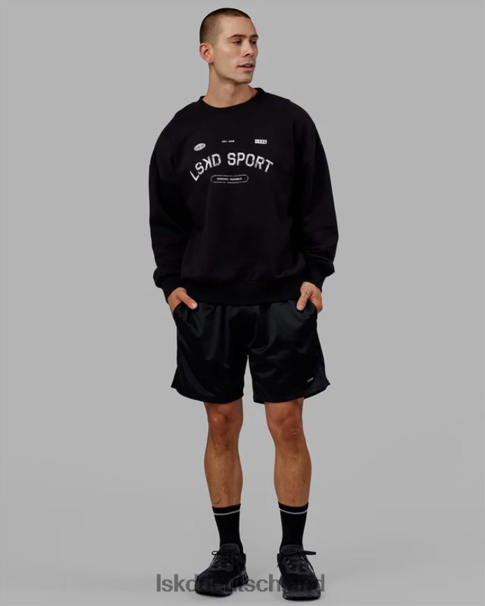 unisex LSKD Freiwurfpullover in Übergröße – Schwarz Bekleidung VD2NLV350