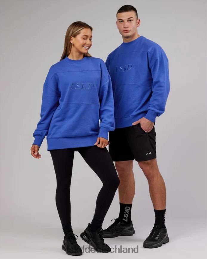 unisex LSKD Freizeitpullover in Übergröße – Power-Kobalt Bekleidung VD2NLV429