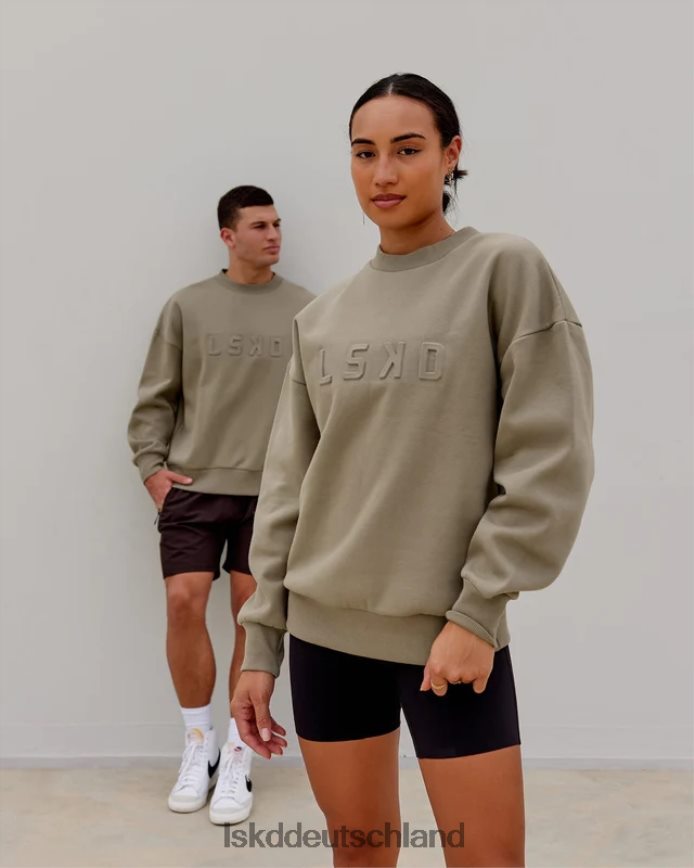 unisex LSKD Gestempelter Pullover in Übergröße – Lorbeereiche Bekleidung VD2NLV397