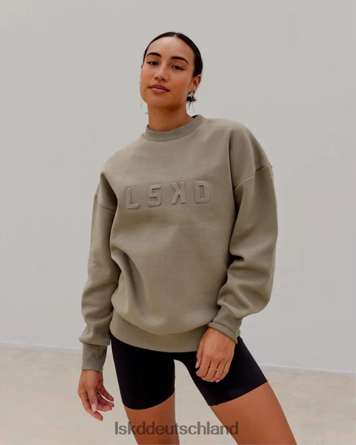 unisex LSKD Gestempelter Pullover in Übergröße – Lorbeereiche Bekleidung VD2NLV397