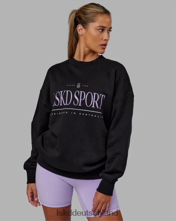 unisex LSKD Heritage-Pullover in Übergröße – Schwarz-Blasslila Bekleidung VD2NLV345