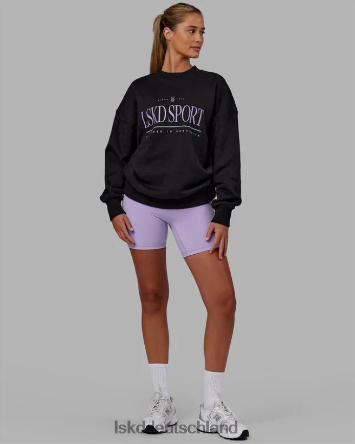 unisex LSKD Heritage-Pullover in Übergröße – Schwarz-Blasslila Bekleidung VD2NLV345