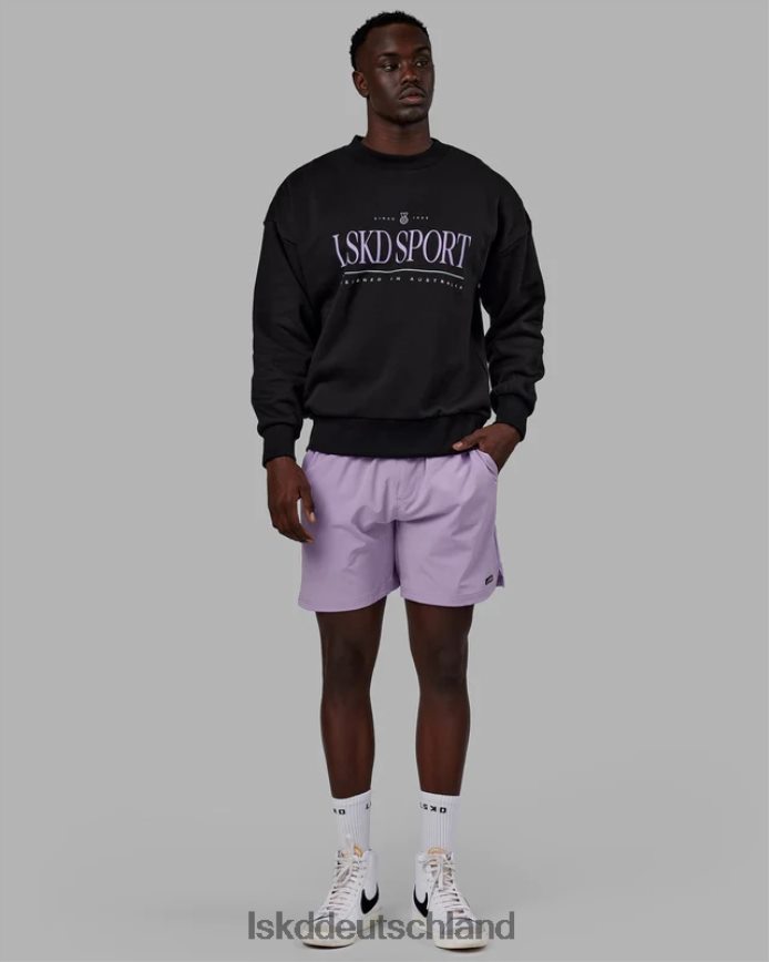 unisex LSKD Heritage-Pullover in Übergröße – Schwarz-Blasslila Bekleidung VD2NLV345