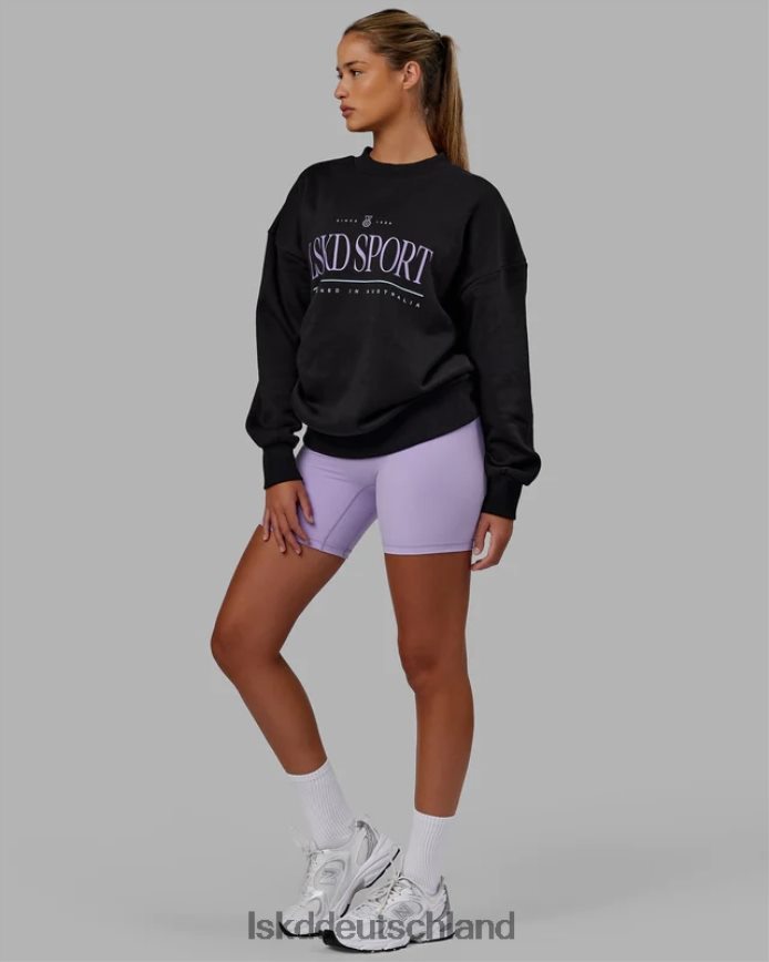 unisex LSKD Heritage-Pullover in Übergröße – Schwarz-Blasslila Bekleidung VD2NLV345