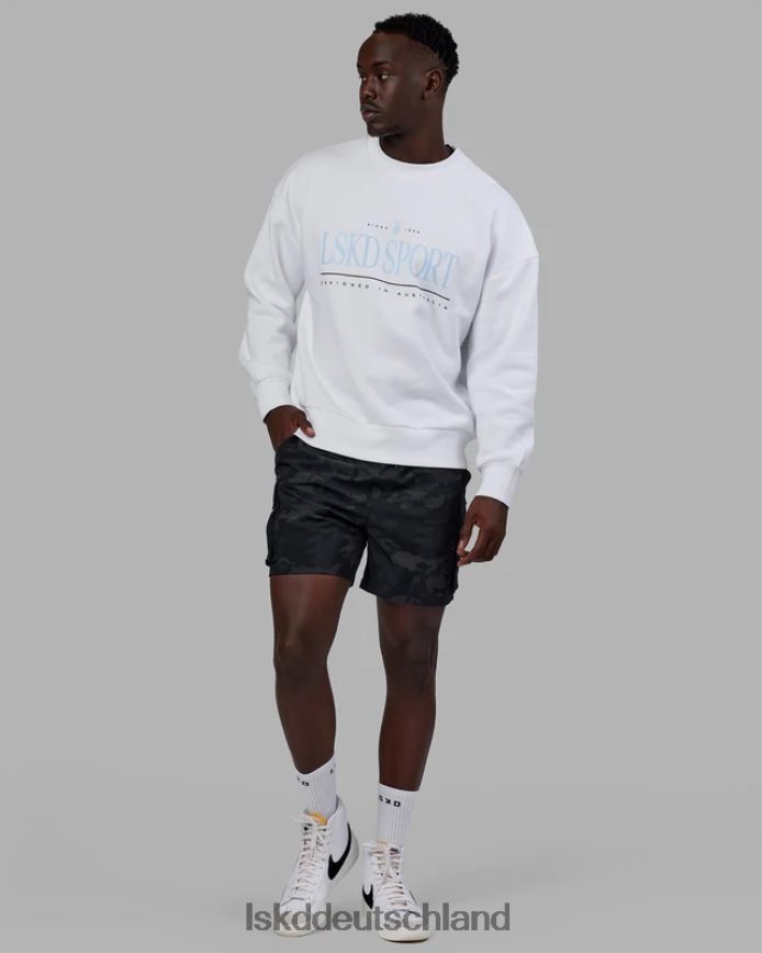 unisex LSKD Heritage-Pullover in Übergröße – weiß-blau Bekleidung VD2NLV346