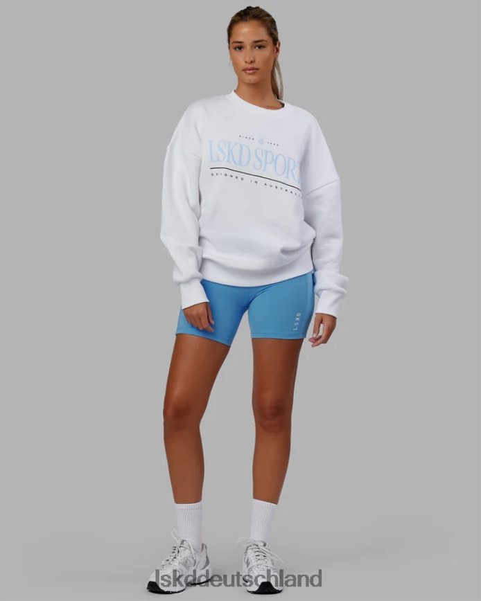 unisex LSKD Heritage-Pullover in Übergröße – weiß-blau Bekleidung VD2NLV346