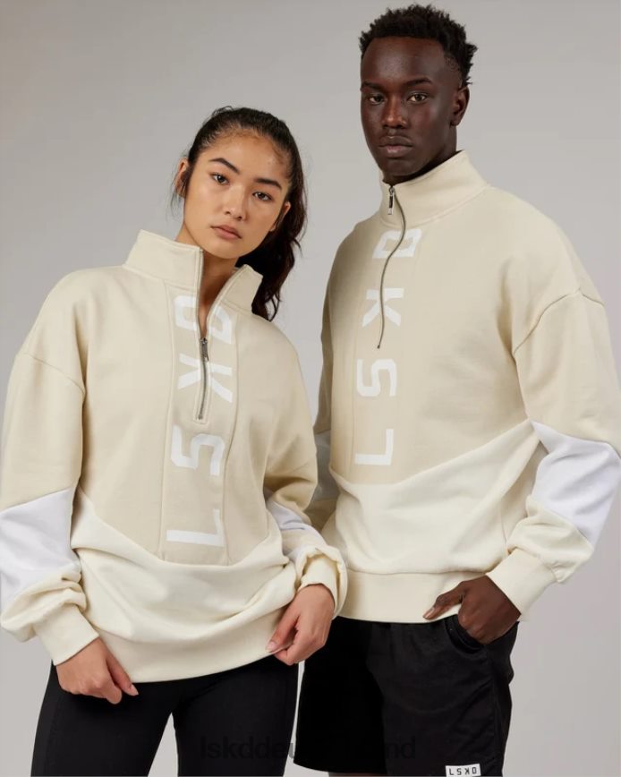 unisex LSKD Inversionspullover in Übergröße – Mandelmilch Bekleidung VD2NLV407
