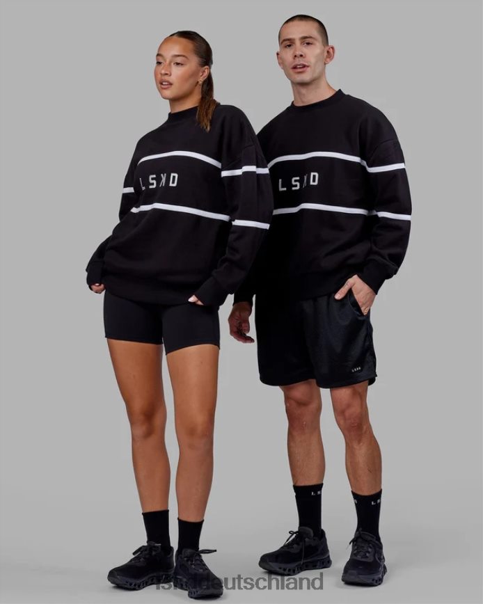 unisex LSKD Parallelpullover in Übergröße - Schwarz Bekleidung VD2NLV337