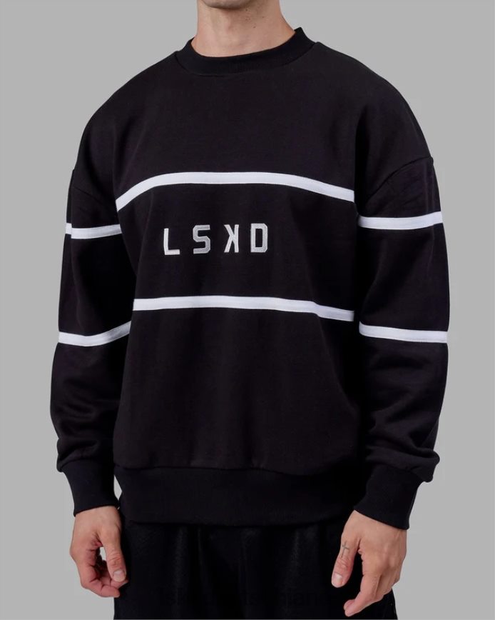unisex LSKD Parallelpullover in Übergröße - Schwarz Bekleidung VD2NLV337