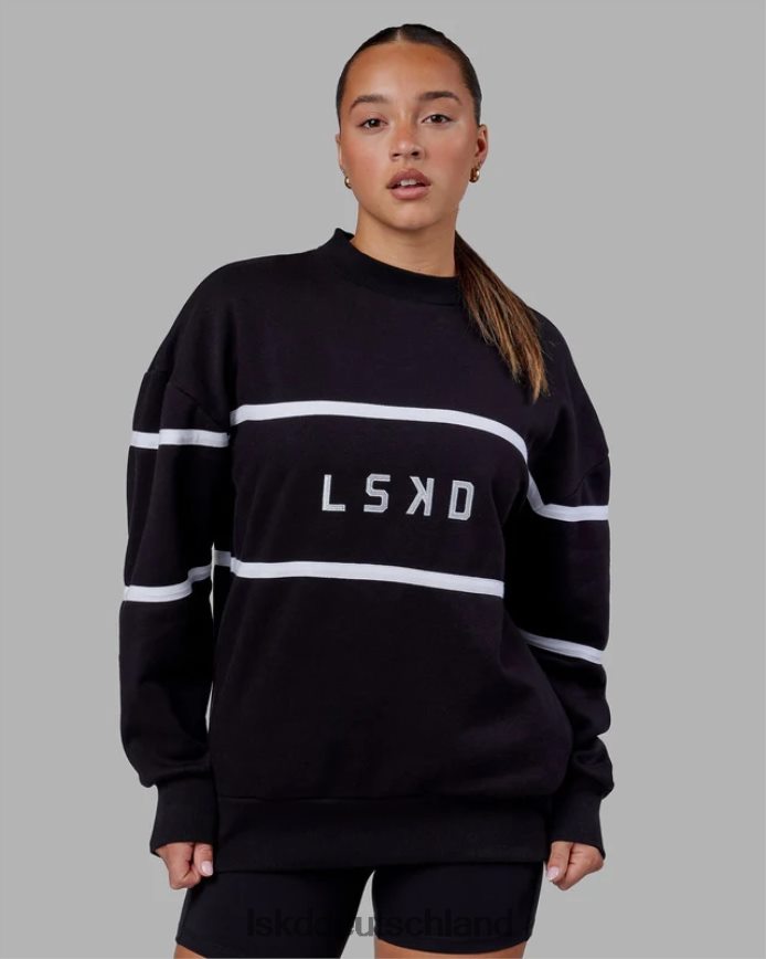 unisex LSKD Parallelpullover in Übergröße - Schwarz Bekleidung VD2NLV337