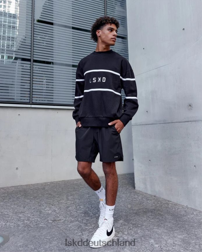 unisex LSKD Parallelpullover in Übergröße - Schwarz Bekleidung VD2NLV337
