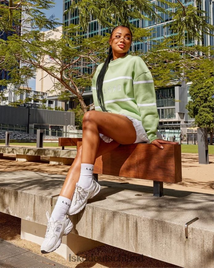 unisex LSKD Parallelpullover in Übergröße - grüne Abb Bekleidung VD2NLV362
