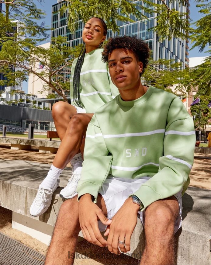 unisex LSKD Parallelpullover in Übergröße - grüne Abb Bekleidung VD2NLV362