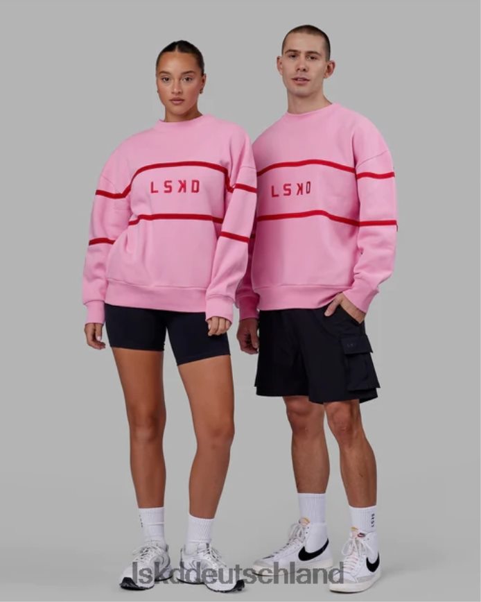 unisex LSKD Parallelpullover in Übergröße – rosa Zuckerguss Bekleidung VD2NLV366