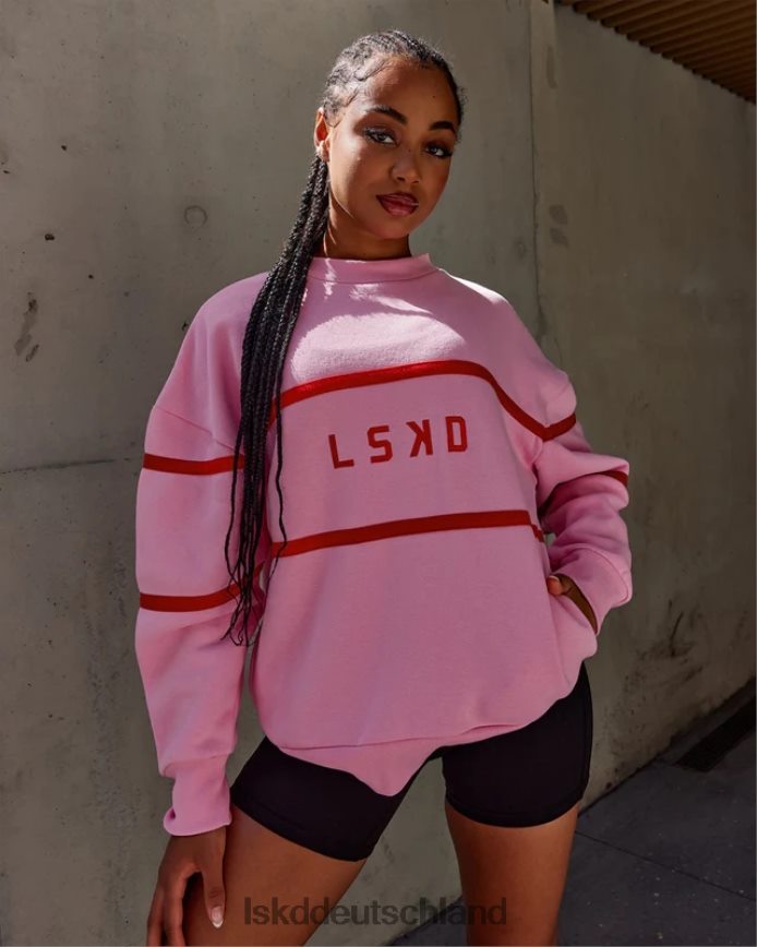 unisex LSKD Parallelpullover in Übergröße – rosa Zuckerguss Bekleidung VD2NLV366