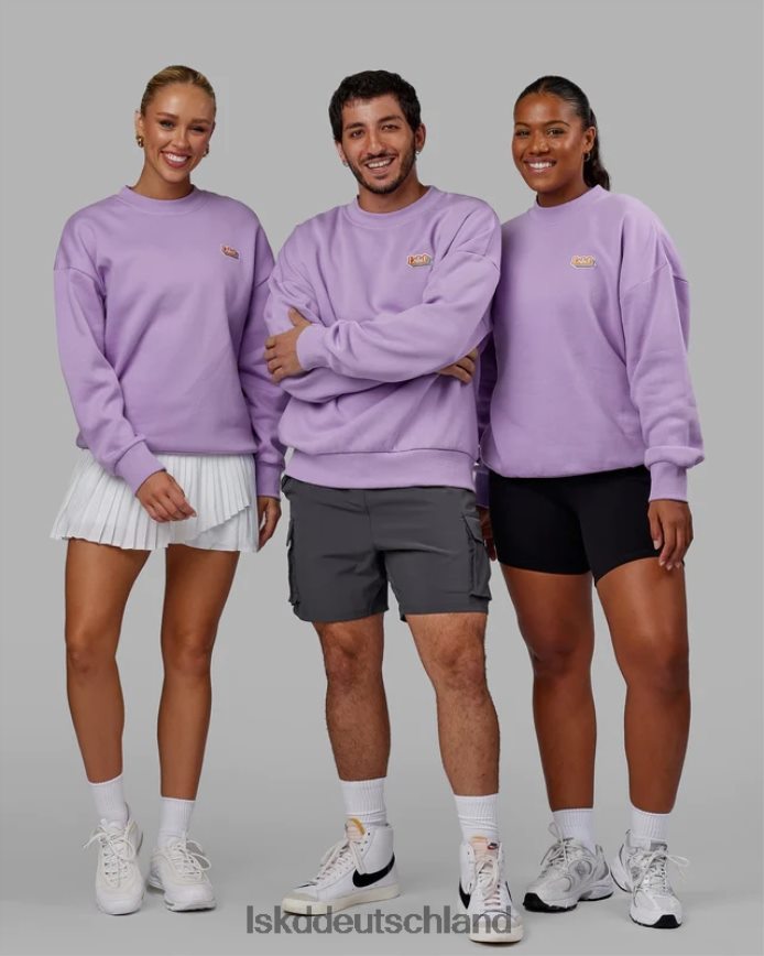 unisex LSKD Radiate-Pullover in Übergröße – blasses Flieder Bekleidung VD2NLV421