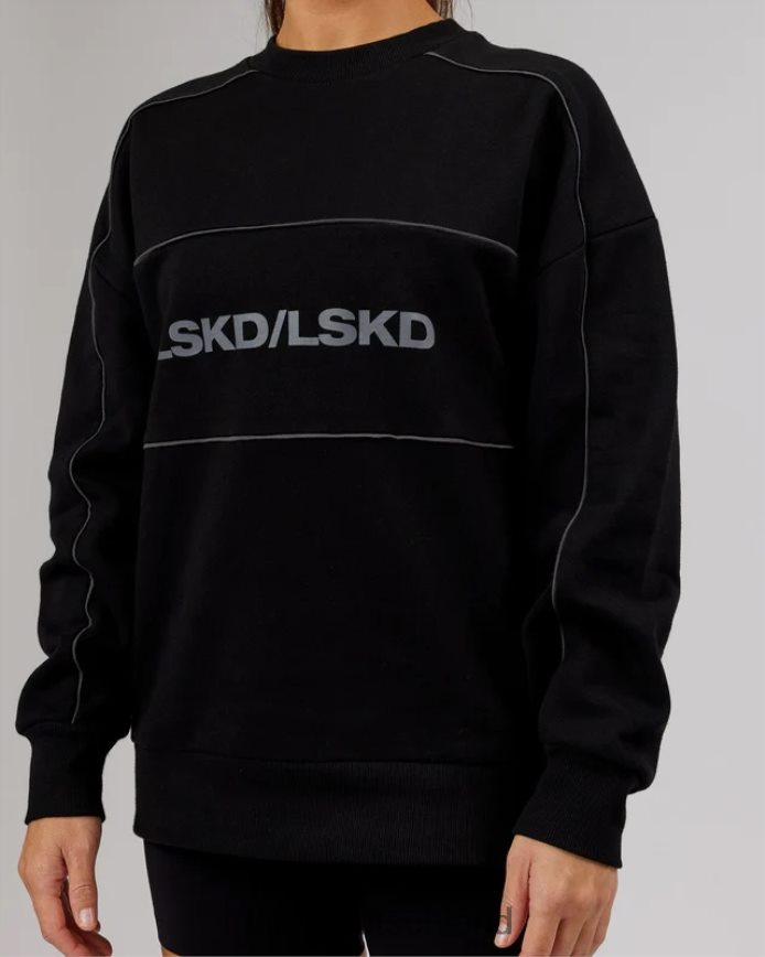 unisex LSKD Schlagpullover Oversize - Schwarz-Grau Bekleidung VD2NLV430