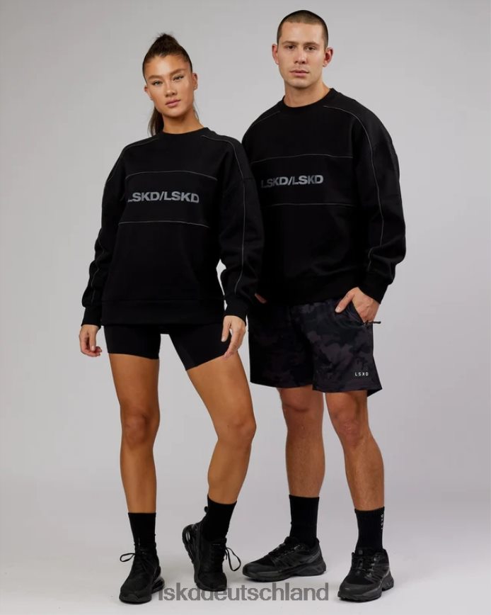 unisex LSKD Schlagpullover Oversize - Schwarz-Grau Bekleidung VD2NLV430