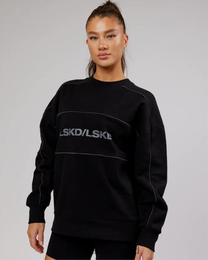 unisex LSKD Schlagpullover Oversize - Schwarz-Grau Bekleidung VD2NLV430