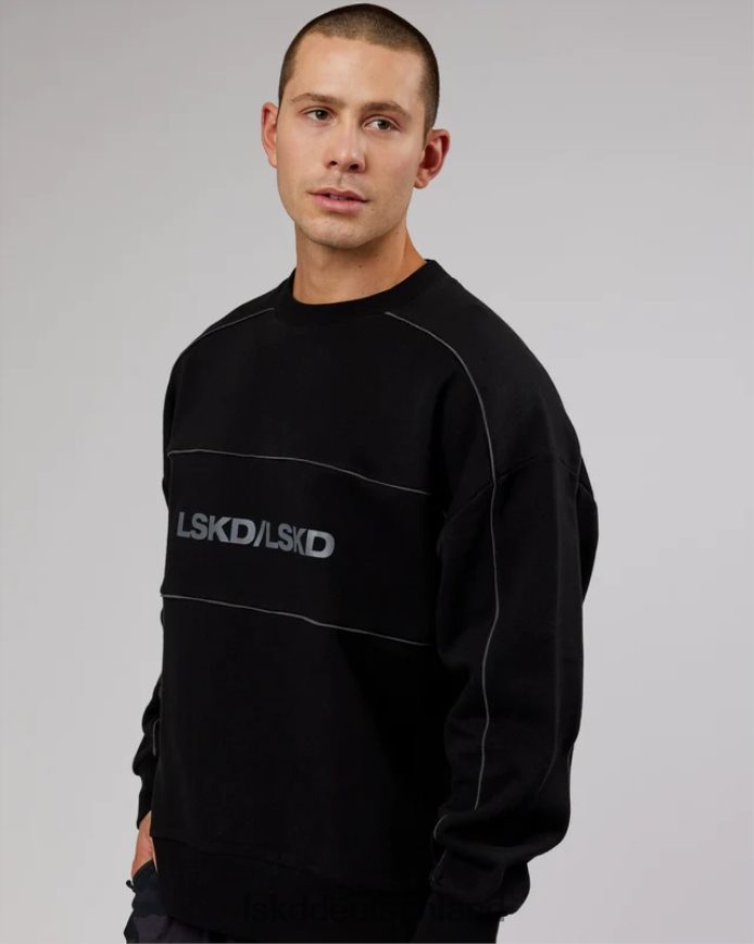 unisex LSKD Schlagpullover Oversize - Schwarz-Grau Bekleidung VD2NLV430