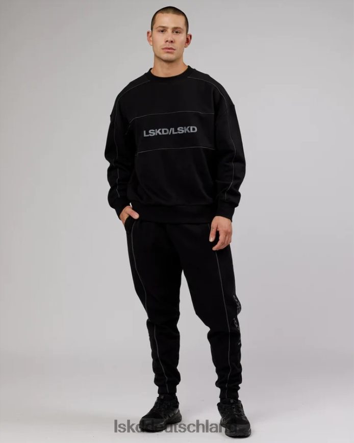 unisex LSKD Schlagpullover Oversize - Schwarz-Grau Bekleidung VD2NLV430