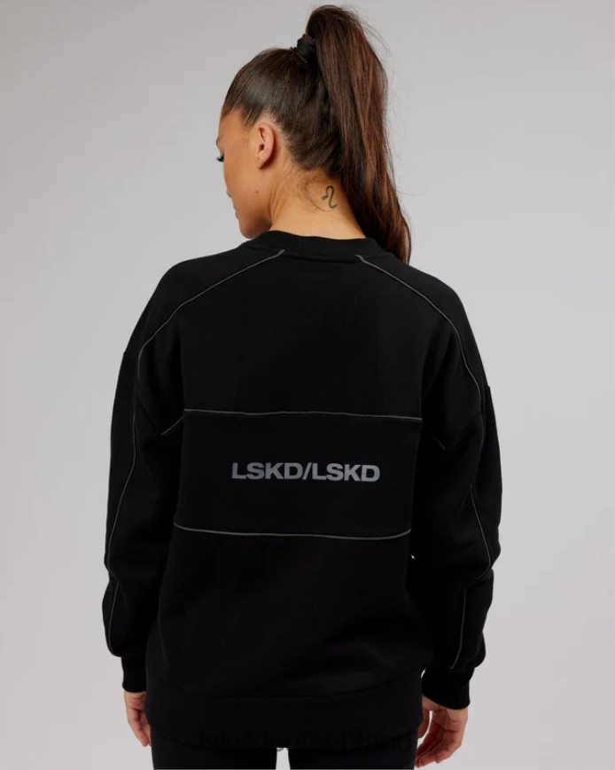 unisex LSKD Schlagpullover Oversize - Schwarz-Grau Bekleidung VD2NLV430