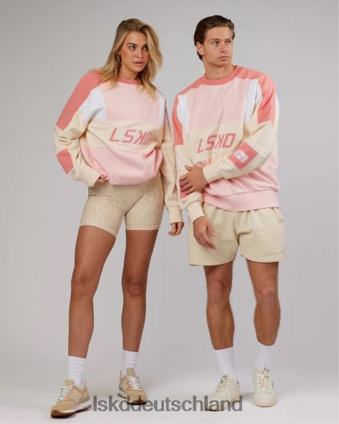 unisex LSKD Slam-Pullover in Übergröße – Pfirsich-Multi Bekleidung VD2NLV382