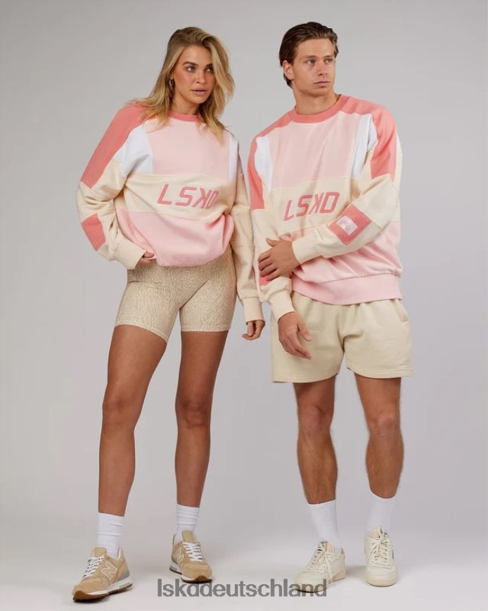 unisex LSKD Slam-Pullover in Übergröße – Pfirsich-Multi Bekleidung VD2NLV382