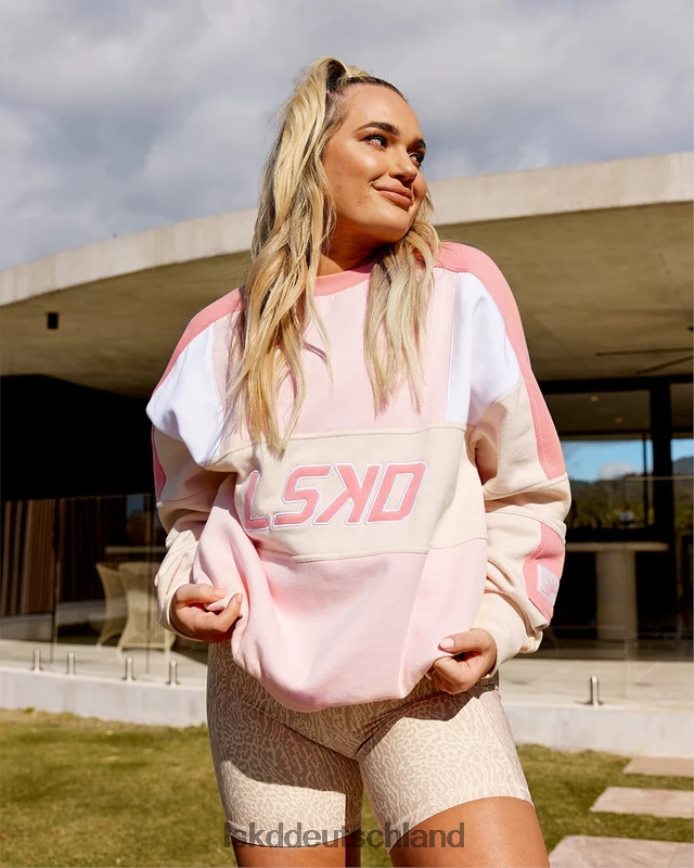 unisex LSKD Slam-Pullover in Übergröße – Pfirsich-Multi Bekleidung VD2NLV382